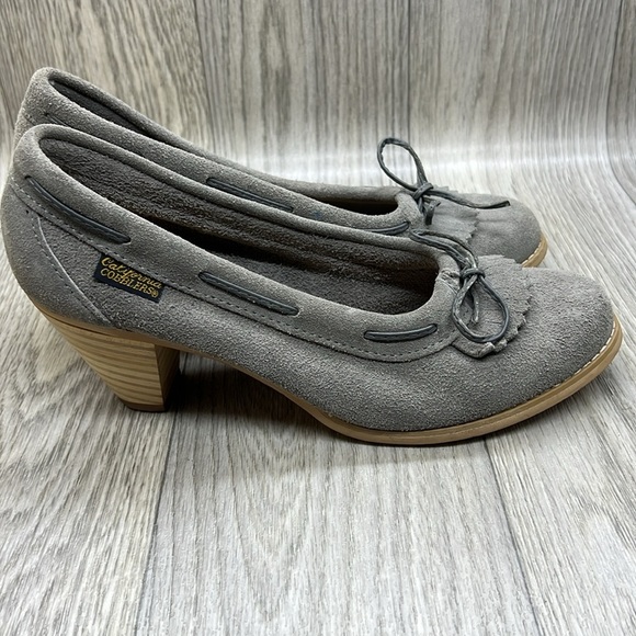 California Cobblers 1970s Suede wood Block Heel Pumps - Picture 9 of 13